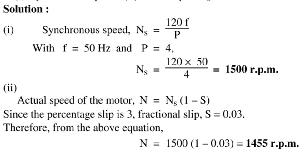 Slip in Induction Motor numericals