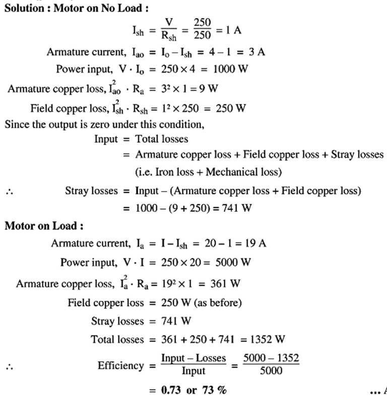 Efficiency of DC Motor - ElectricalWorkbook
