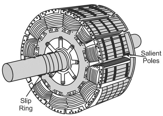 Salient pole rotor