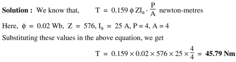 Torque Equation Of A Dc Motor Electricalworkbook